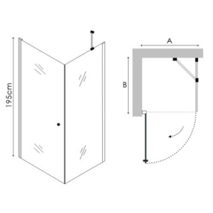 Cabina De Dus Rectangulara PRO AMARO, dimensiuni la alegere, Sticla Securizata 6 Mm, Inaltime 195 Cm - Img 4