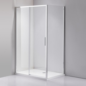 Cabina de dus Super Slim Nova , Dreptunghiulara 100x90cm, Design Modern, Culoare Crom - Img 3