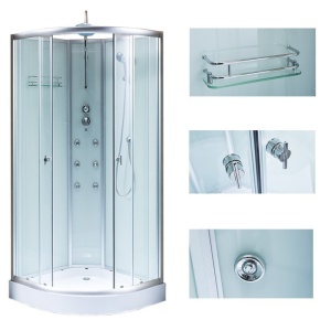 Cabina de dus WSH7703A cu Hidromasaj, Dimensiune 80x80cm, Culoare Crom - Img 5
