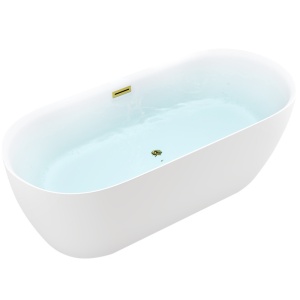 Cada de baie Cesana 518A 150x75cm, Culoare Alb , Deversor Auriu