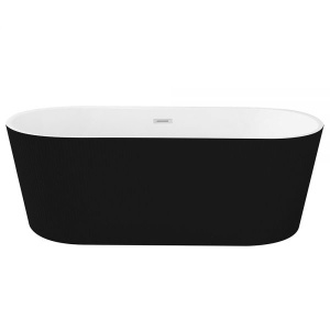 Cada De Baie Freestanding 160x75x58cm, Textura Eleganta si Linii Moderne , Culoare Negru/Alb
