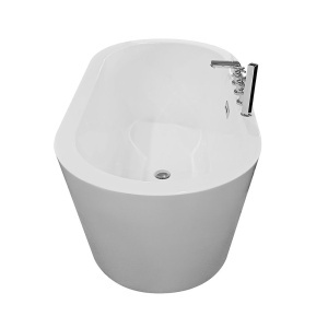 Cada de baie freestanding cu baterie crom 148X75X58cm - Img 5