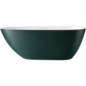 Cada De Baie Freestanding, Design Modern170x75x60cm, Strat Abraziv , Culoare Verde Malachit /Alb