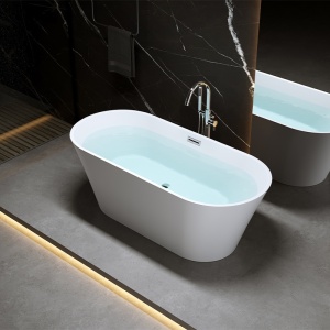 Cada de baie Lisbona 502B 160x75cm , Culoare Alb, Deversor Cromat - Img 4