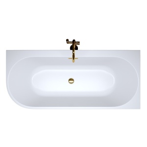 Cada de baie MERA 509C/Dreapta, Dimensiune 160x75cm, Culoare Alb, Devesor Auriu - Img 2