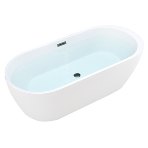 Cada de baie PORTO 503B, Dimensiune 170x75cm, Culoare Alb, Deversor Negru - Img 1