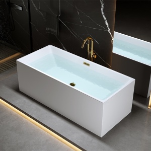 Cada de baie Santa 507A 150x75cm , Culoare Alb , Deversor Auriu - Img 2