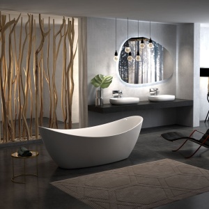 Cada freestanding Florida, Flora 173.5, ovala, cu picioare si instalatie completa, alb - Img 4