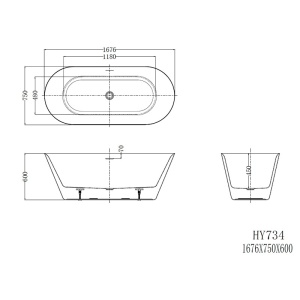 Cada freestanding, Florida, Viva 167.6, ovala, cu instalatie completa, alb - Img 3