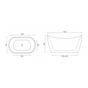 Cada freestanding Rea Kerrano 150x75 cm alb lucios - Img 3
