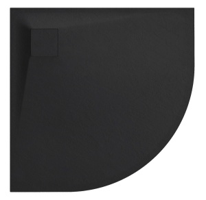 Cadita de dus ALBA semirotunda, Dimensiune 90x90cm, Culoare Negru - Img 9