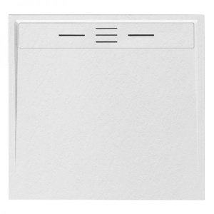 Cadita de dus DEKO Slim, Structura de piatra 100x100cm, Culoare Alb - Img 1