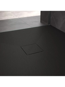 Cadita de dus dreptunghiulara imitatie piatra Magnum Black 100 x 80 cm neagra - Img 3
