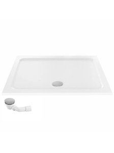Cadita de dus dreptunghiulara slim din acril Belmond White 100 x 80 cm alba - Img 3