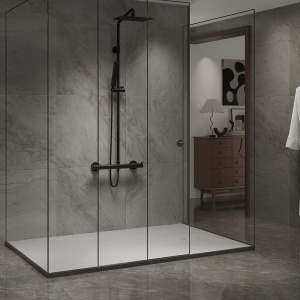 Cadita de dus dreptunghiulara slim finisaj mat RIKO 130x90 cm alba - Img 7