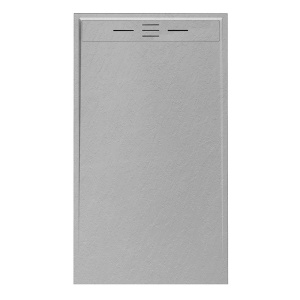 Cadita de dus dreptunghiulara slim imitatie piatra Deko 130 x 80 cm gri - Img 1