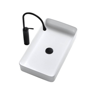 Chiuveta de blat PRO CUBIC, Dimensiuni 60.5 cm x 34.5 x 11 cm, Ceramica Sanitara,fara gaura baterie, Alb