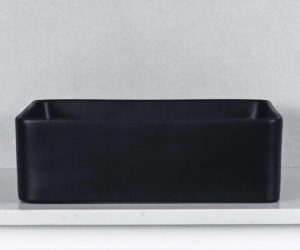 Chiuveta De Blat PRO OSLO, 36x36x 13 Cm, Montaj Pe Blat, Design Deosebit, Forma Dreptunghiulara, Ceramica Sanitara, Negru Mat - Img 4