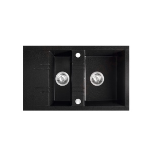 Chiuveta de bucatarie FERRO dreptunghiulara, Dimensiune 79x48cm, Doua cuve , Culoare Grafit