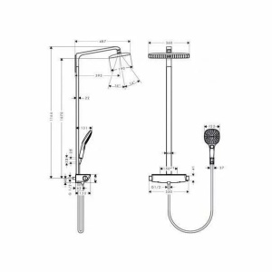 Coloana de dus cu baterie termostatata Hansgrohe Raindance Select Select 360 - Img 2