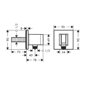 Cot conector cu suport para dus Hansgrohe Fixfit crom lucios - Img 2