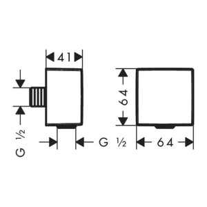 Cot conector dus Hansgrohe FixFit Square crom - Img 6
