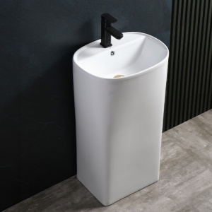 Lavoar ceramic oval CLARO-WH-440 alb, Freestanding - Img 8
