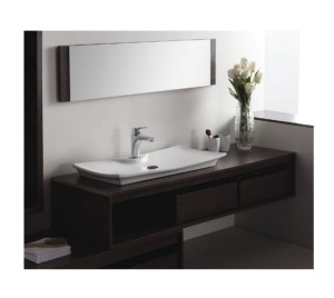 Lavoar de blat PRO AMADO, Dimensiuni 80 x 39.5 x 7.5 cm, Forma Dreptunghiulara, Ceramica sanitara, cu gaura baterie, Alb - Img 3