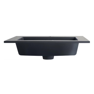 Lavoar De Blat PRO LOTUS BLACK 60 cm, Incastrata In Blat, Design Deosebit,Cu Gaura sau fara Gaura Baterie,Conglomerat,finisaj Mat - Img 3