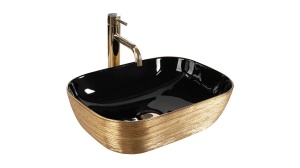 Lavoar de blat REA BELINDA black/gold brushed - Img 1