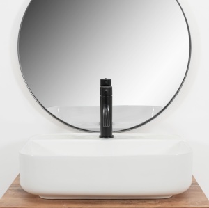 Lavoar De Blat REA Martina WHITE Dimensiuni 51.5 x 41 x 13 cm, Forma Dreptunghiulara, Ceramica Sanitara, Gaura Baterie, Alb - Img 5