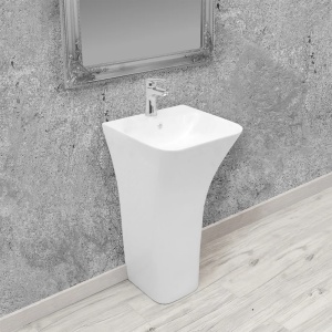 Lavoar de podea Rea freestanding Ada Slim, Culoare Alb - Img 3
