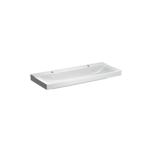Lavoar pe blat cu orificiu baterie stanga/dreapta 120 cm Geberit Xeno 2 alb - Img 1