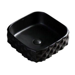 Lavoar pe blat, Pearl, Material Ceramica, Negru Mat, Dimensiune 40X40X15 cm - Img 1