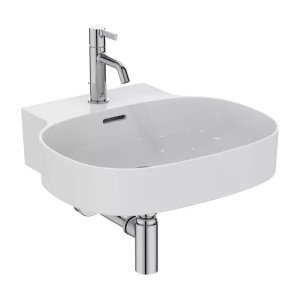 Lavoar suspendat Ideal Standard Atelier Linda-X 50 cm alb lucios cu orificiu baterie si preaplin - Img 5