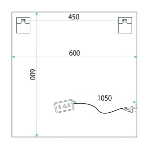 Oglinda baie dreptunghiulara cu LED 60x60 YH-BL-12 - Img 4