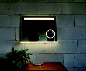 Oglinda LED 100x80cm, Cu polita si Sistem dezaburire+Oglinda cosmetica detasabila, Lumina reglabila, Bluetooth - Img 1