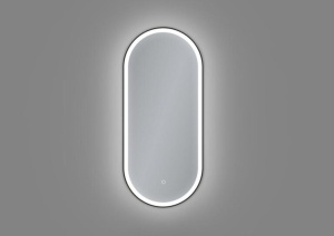 Oglinda LED cu Dezaburire, Dimensiune 40x90cm, Rama din Aluminiu, Culoare Negru - Img 4