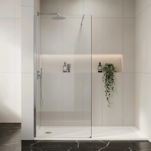 Paravan de dus din sticla securizata Rea Flexi Transparent / Chrome 90 - Img 2