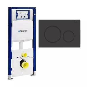 Rezervor incastrat Geberit Duofix Sigma, cu set fixare si clapeta , Sigma20 negru easy-to clean - Img 1
