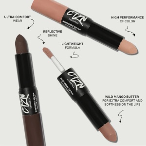 Ruj si creion de buze CTZN, Nudiversal Lip Duo, rezistent la apa, cu unt de mango salbatic, KualaLumpur - Img 3