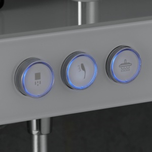 Set de dus PRO FATTER , Ecran LCD, efect de ploaie, Culoare Alb/Chrom - Img 6