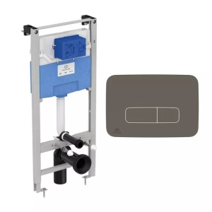 Set rezervor WC cu cadru Ideal Standard ProSys si clapeta Oleas M3 gri Magnetic Grey - Img 1