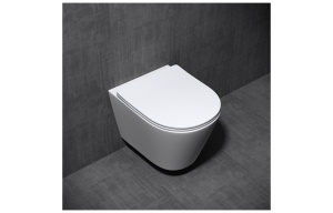 Set Vas WC PRO GEBERIT, Montaj Suspendat, Ceramica Sanitara, Vas WC SONATA Clementina RIMLESS + Capac Soft-Close STANDARD Inclus + Cadru + Clapeta - Img 5