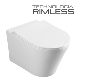 Vas WC PRO SONATA Clementina, Suspendat, Ceramica, 48 x 37 x 37 cm, scaun duroplast soft close, Alb