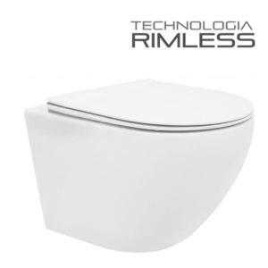 Vas WC PRO VERA Alfonzo Rimless, suspendat, ceramica sanitara, 53.5 x 36 x 36 cm, Alb