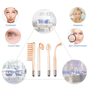 Aparat de Masaj Facial, SeveShop, 4 Electrozi Sticla Interschimbabili, Terapie Fata, 3 Moduri Tratament, Anti Acnee, Anti Rid, Anti Celulita, Vibratii de Mare Frecventa, Rejuvenare Ten, Stimulare Colagen, 10 W, Alb - Img 3