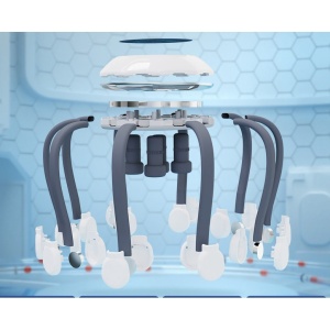 Aparat masaj electric Seve Shop pentru scalp, cap, cu 10 contacte de vibratie, 4 moduri, masaj portabil fara fir pentru cap pentru relaxare si tensiune, somn profund, marime unica - Img 5