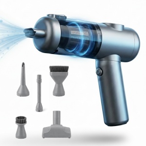 Aspirator Mana Portabil, SeveShop®, Aspirator Fara Fir Wireless, Aspirator Portabil Cu Filtru HEPA, Putere 100W, 7.4V, Autonomie 30–60 Min, Aspirator Mana Cu Capacitate 0.2L, Ideal Pentru Casa Birou Si Masina, Compact Si Usor, Curatare Wet & Dry, Argintiu - Img 1