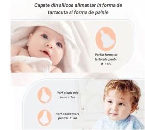 Aspirator nazal pentru copii si bebelusi NeoSimply®, Portabil, 3 Viteze de aspiratie, Muzica, Lumina, Alb - Img 5